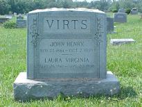 John Henry Virts (1861-1939) and Laura Virginia Eversole Virts (1861-1946) Headstone