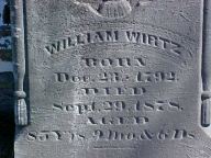 William Wirtz (1792-1878) Headstone